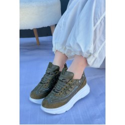 Aleid Yeşil Süet Bağcıklı Spor Ayakkabı