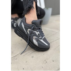 Cata Gri Cilt Gümüş Detaylı Spor Ayakkabı