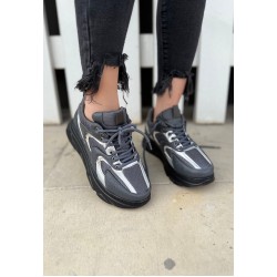 Cata Gri Cilt Gümüş Detaylı Spor Ayakkabı