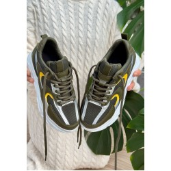 Cata Yeşil Cilt Hardal Detaylı Spor Ayakkabı