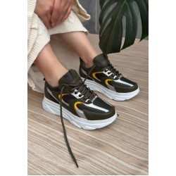 Cata Yeşil Cilt Hardal Detaylı Spor Ayakkabı