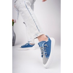 Enber Mavi Kot Bağcıklı Spor Ayakkabı